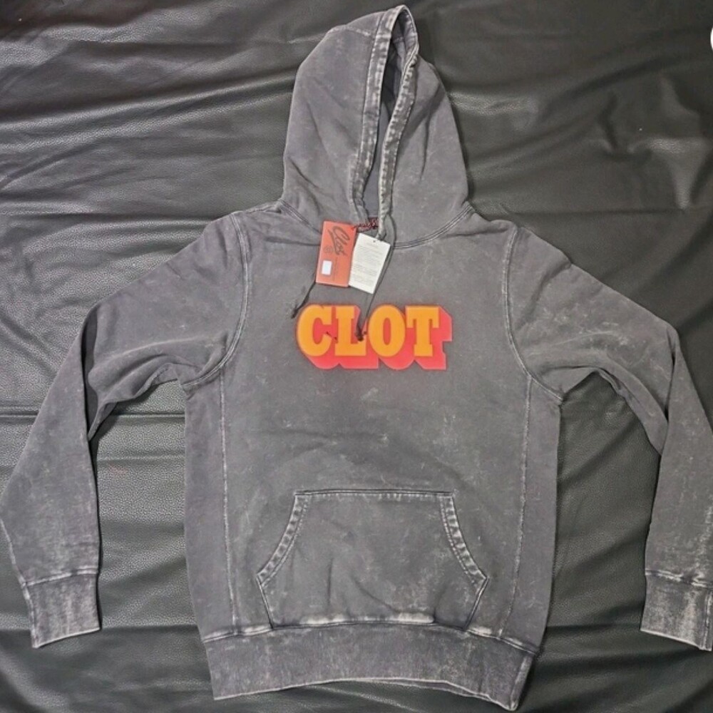 CLOT Men's Black and Grey Hoodie